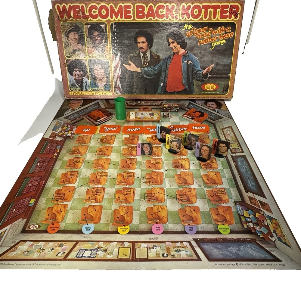 Vtg 1976 Welcome Back Kotter Board Game Rubber Hose John Travolta Nostalgia